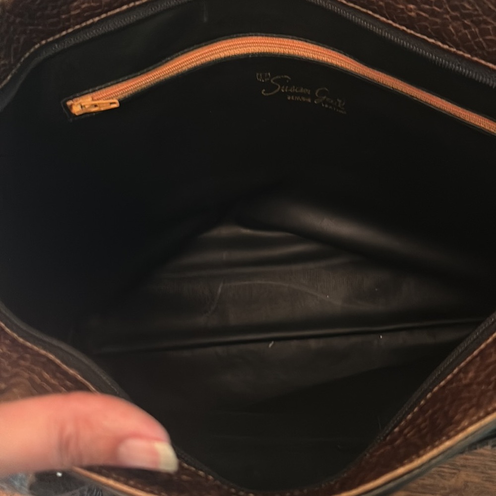 Susan Gail Black/Metallic Leather and Multi Textured Vintage Leather Bag - Picture 13 of 14